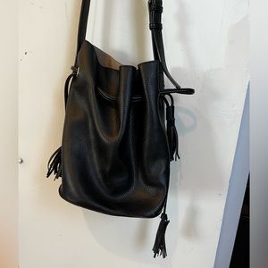 Faux leather bucket bag